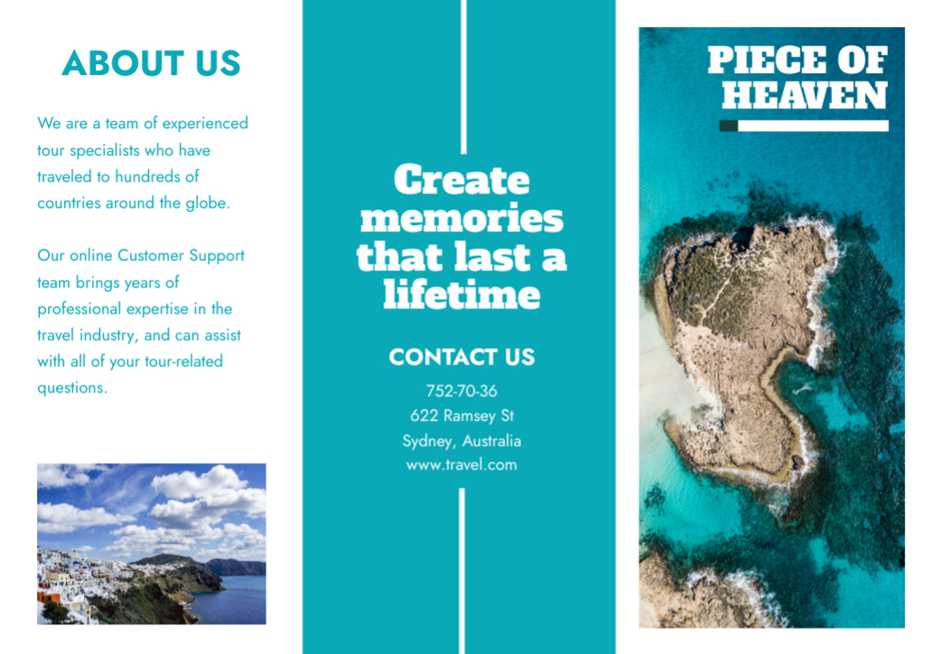 Travel Offer to Paradise Islands Brochure Design Template