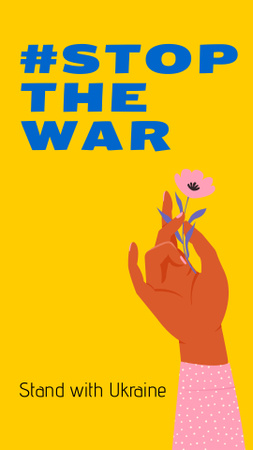 Stop War in Ukraine with Delicate Flower Instagram Story Design Template