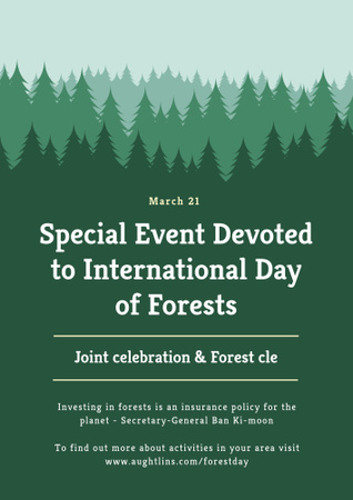 Special Event devoted to International Day of Forests Poster B2 Design Template
