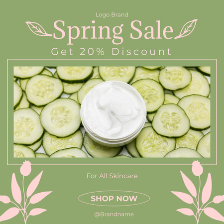 Moisture Cream Spring Sale Offer Instagram AD Tasarım Şablonu