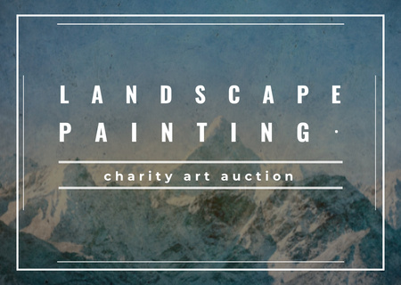Mountains Landscape painting Card Design Template