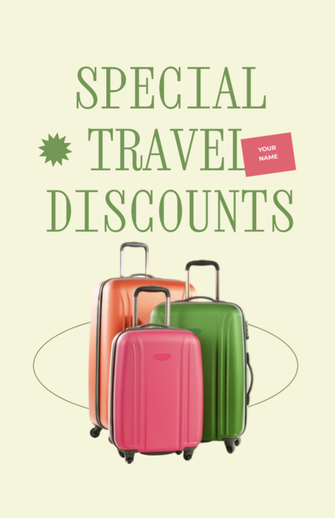 Special Offer on Travel Suitcases Flyer 5.5x8.5in Design Template