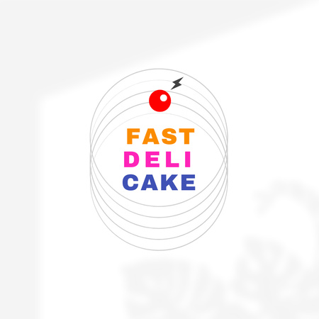 Bakery Ad with Abstract Cake Logo 1080x1080pxデザインテンプレート