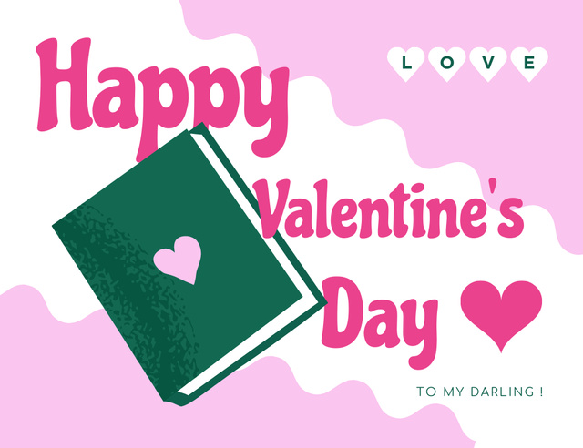Plantilla de diseño de Valentine's Day Greetings for Your Beloved Thank You Card 5.5x4in Horizontal 