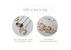 Jewelry Store Advertisement with Necklace in Hand