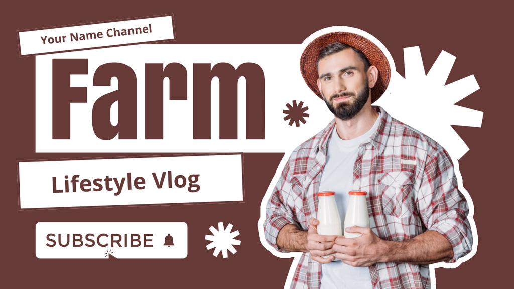 Lifestyle Blog from Young Farmer Youtube Thumbnailデザインテンプレート