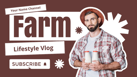 Plantilla de diseño de Blog de estilo de vida de un joven granjero Youtube Thumbnail 