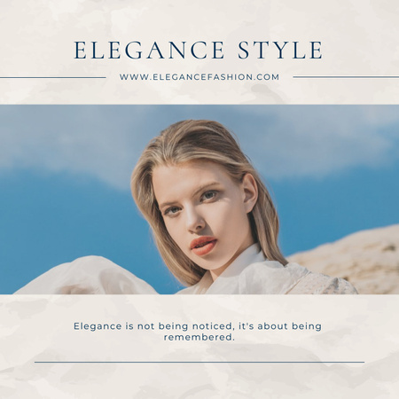 Elegant Style Collection Ad with Woman in White Outfit Social media Tasarım Şablonu