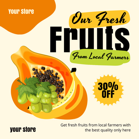 Discount on Variety of Fruits from Local Farm Instagram Design Template