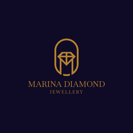 Image of Jewelry Emblem Logo 1080x1080px Design Template
