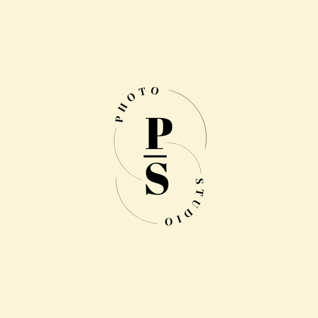 Platilla de diseño Emblem of Photo Studio on Beige Logo