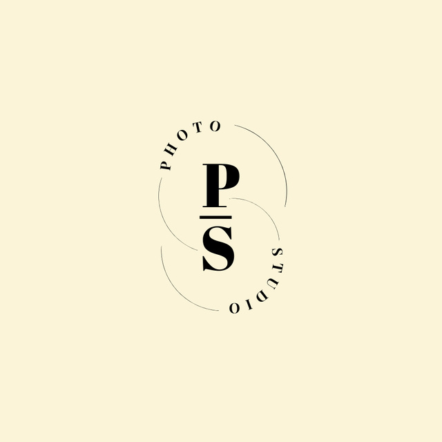 Emblem of Photo Studio on Beige Logo Šablona návrhu