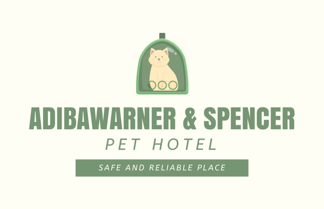 Szablon projektu Safe and Reliable Pet Hotel Business Card 85x55mm