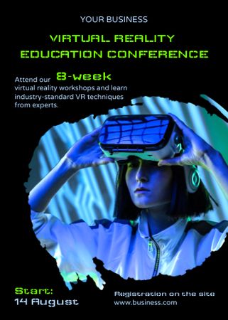 Virtual Reality Conference Announcement Invitation Modelo de Design