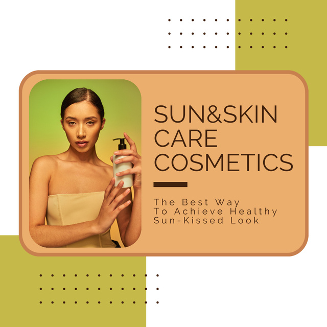 Sun and Skincare Cosmetics Sale Offer Instagram Design Template