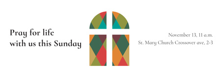 Template di design Invito della chiesa sulla finestra di vetro colorato Tumblr