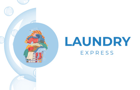 Express Laundry Service Offer Business Card 85x55mm Design Template