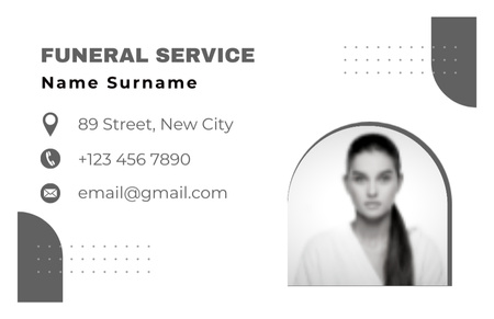 Professional Funeral Services Offer Business Card 85x55mm Design Template