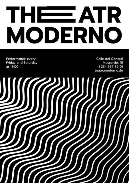 Modern Theatrical Show Ad with Creative Pattern Poster A3 Modelo de Design
