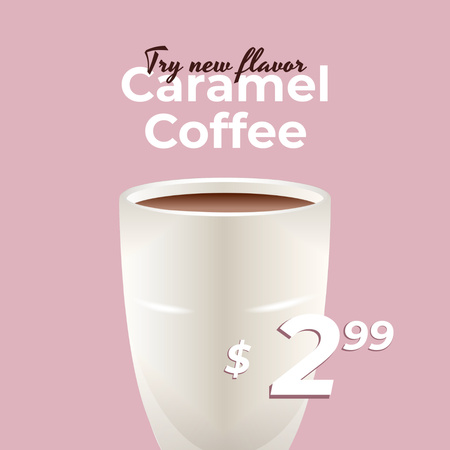 Uma xícara de café com caramelo Instagram Modelo de Design