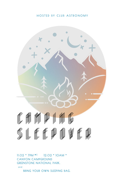 Sleepover in Camping Offer Invitation 4.6x7.2in Design Template