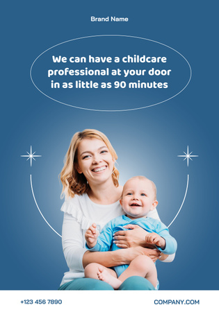 Ontwerpsjabloon van Poster 28x40in van Babysitting Services Offer