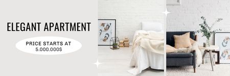 Elegant Apartment Sale Offer Email header Modelo de Design