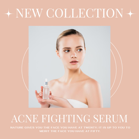 New Skincare Ad with Young Woman Instagram Design Template