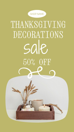 Thanksgiving Decorations Discount Offer Instagram Story Design Template