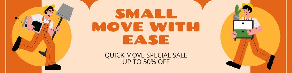 Special Sale of Moving Supplies with Discount Twitter Design Template