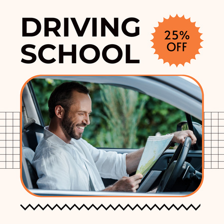 Customized Driving School Program Offer With Discount Instagram Modelo de Design