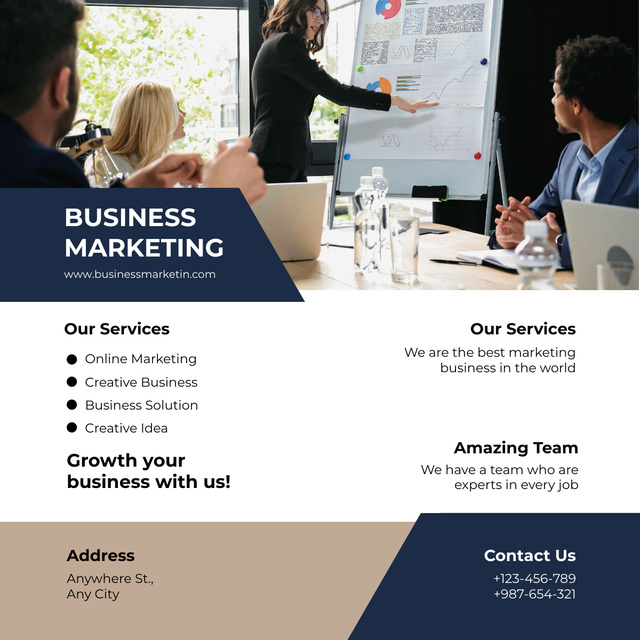 Business Marketing Agency Services LinkedIn post tervezősablon