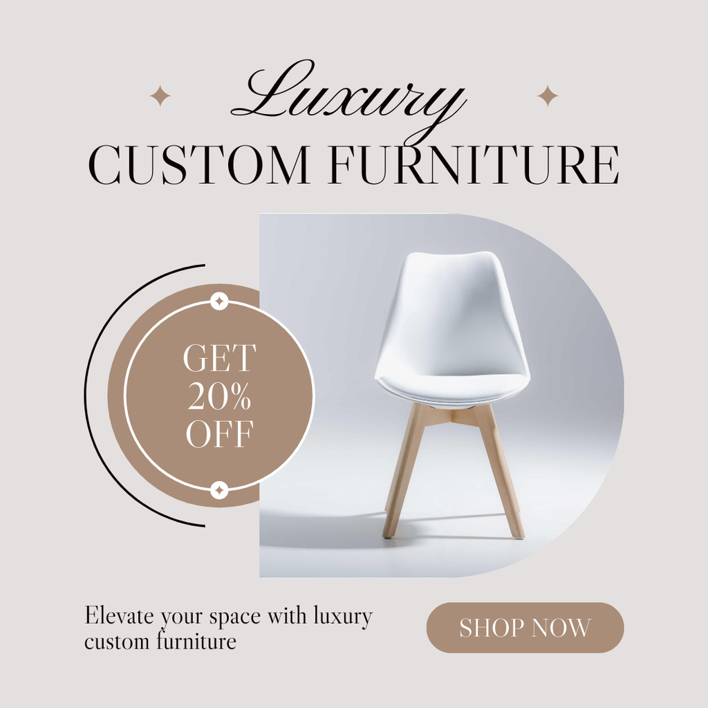 Ontwerpsjabloon van Instagram van Sale of Luxury Custom Furniture
