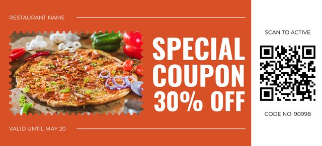 Special Voucher for Pizza Coupon 3.75x8.25in Πρότυπο σχεδίασης
