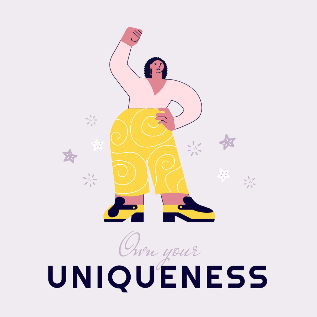 Bodypositive Inspiration with Pretty Plus Size Woman Instagram Design Template