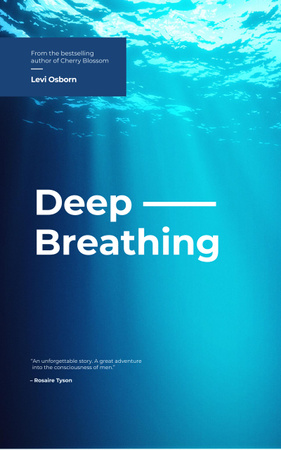 Концепция глубокого дыхания с поверхностью голубой воды Book Cover – шаблон для дизайна
