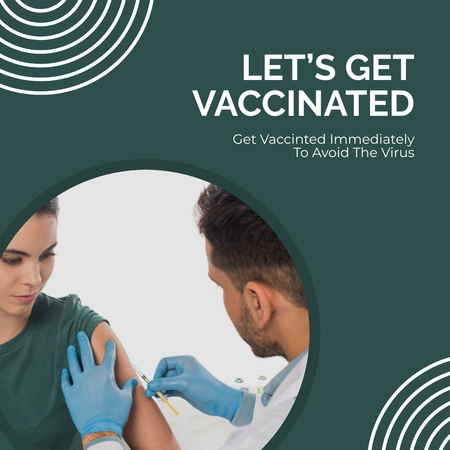 Ontwerpsjabloon van Instagram van virusvaccinatie motivatie