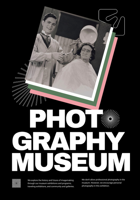 Photography Museum Exhibition Poster 28x40in Πρότυπο σχεδίασης