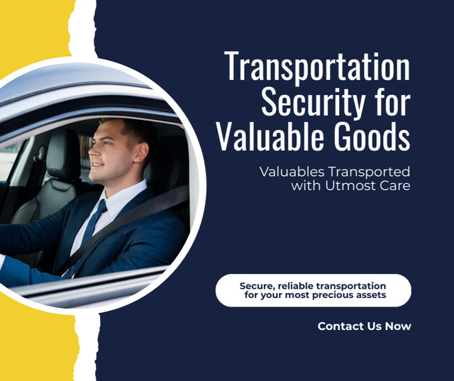 Ontwerpsjabloon van Facebook van Valuable Goods Transportation and Guarding