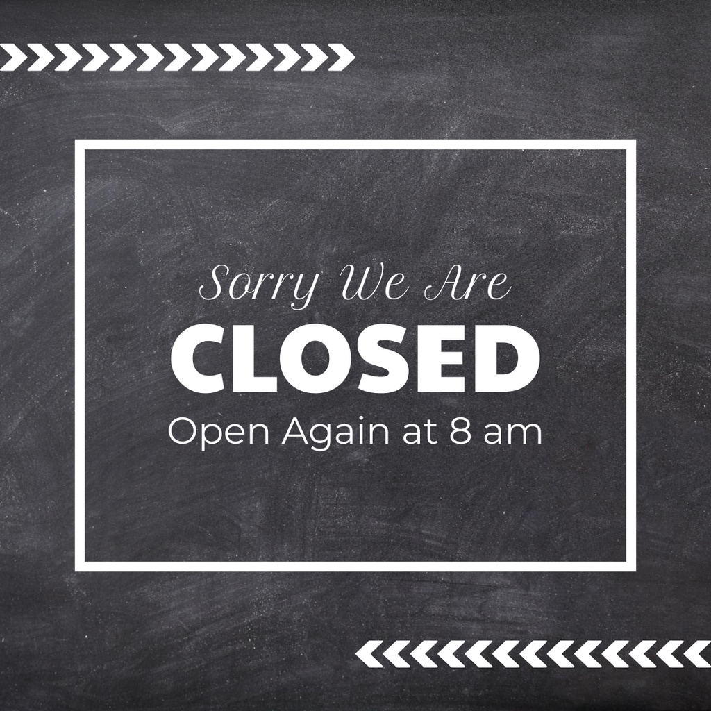 Sorry We are Closed Sign on Grey Instagram – шаблон для дизайна