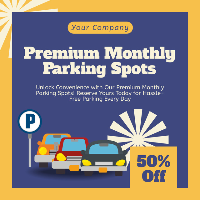 Premium Monthly Parking Spots Instagram Šablona návrhu