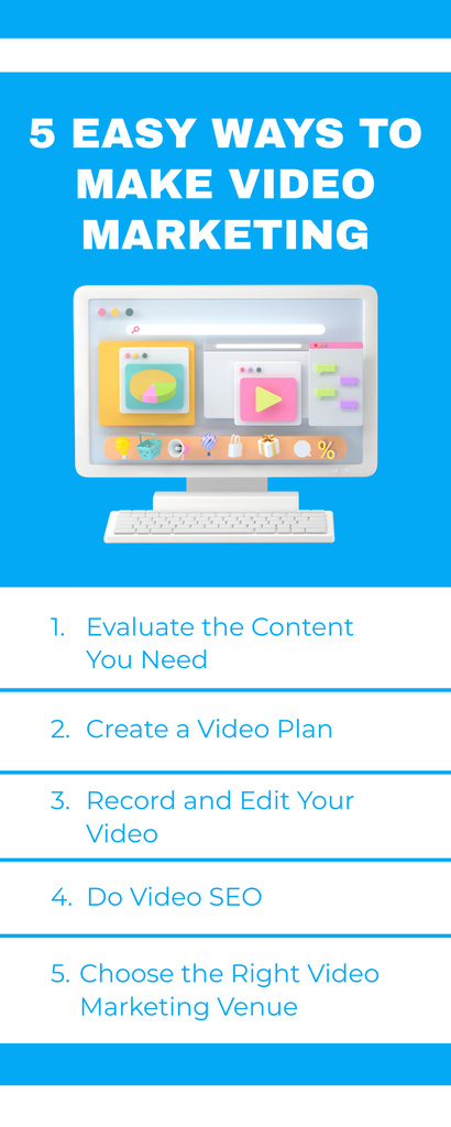 Plantilla de diseño de Helpful Set Of Videomarketing Making Strategy Infographic 