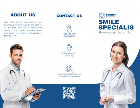 Professzionális fogorvosok szolgáltatásai Brochure 8.5x11in tervezősablon