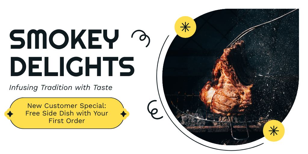 Designvorlage Smokey Meat Delights für Twitter