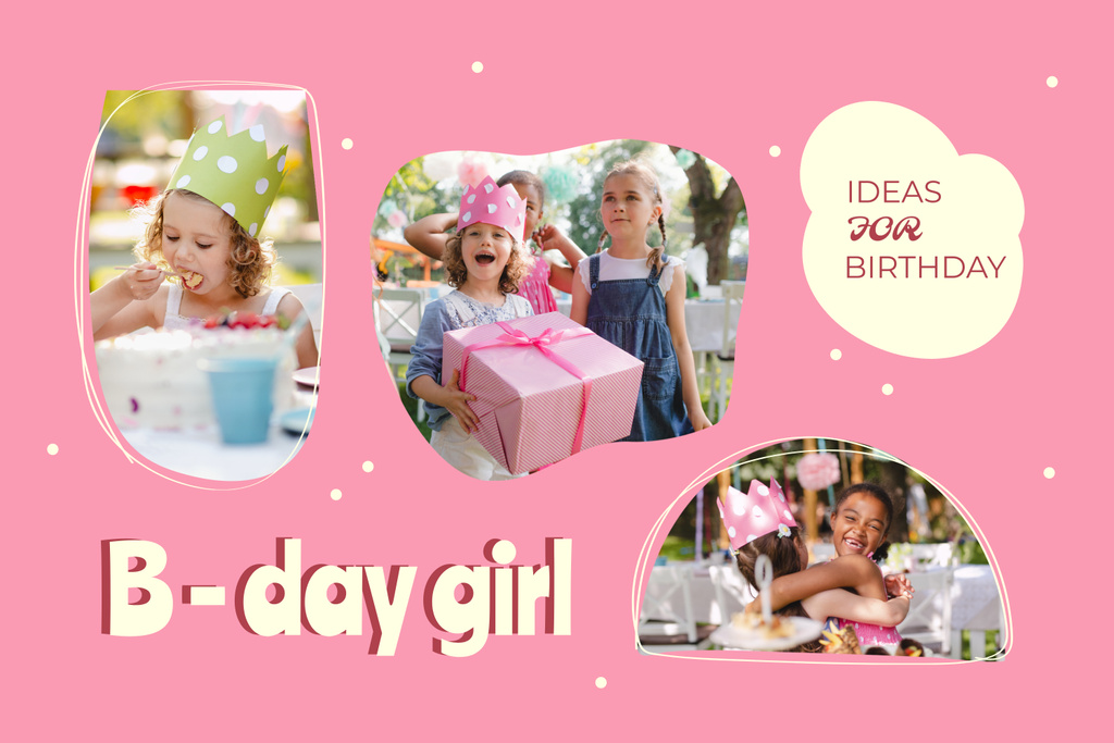 Enchanting Birthday Holiday Celebration In Pink Mood Board Modelo de Design