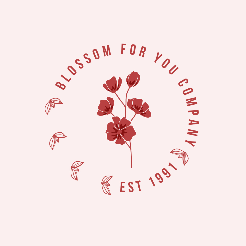 Ontwerpsjabloon van Logo van Beautiful Red Flowers for Flower Shop