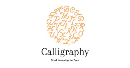 Бесплатное обучение каллиграфии в белом цвете Facebook AD – шаблон для дизайна
