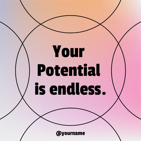 Ontwerpsjabloon van Instagram van Motivating Phrase about Potential on Gradient