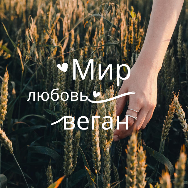 Vegan Lifestyle Concept with Wheat Field Instagramデザインテンプレート