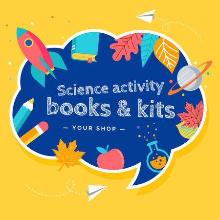 Designvorlage Sonderangebot für den Schulanfang mit Büchern und Bausätzen für Instagram